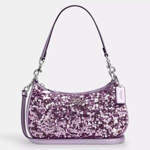 Coach Lavender/Purple Sequin Shoulder Bag NWT